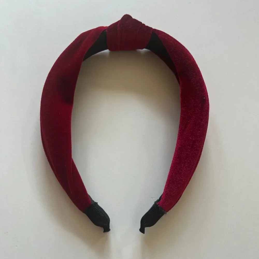 Nordstrom Velvet Knot Headband Scrunchie Hair Set Red Plaid